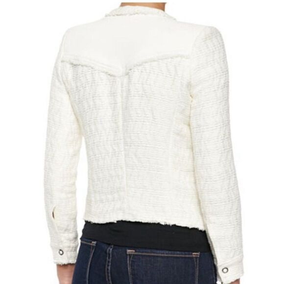 IRO HALSTON Ecru Textured Woven Jacket Size 36 - Picture 2 of 8